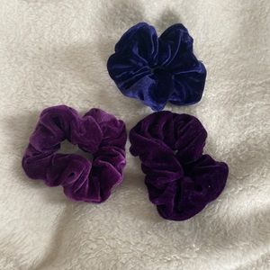purple felt scrunchies